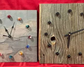 2 Unique Clocks With Marbles
