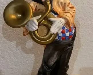 Vintage Capodimonte Clown Figurine  Large