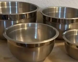 Collection Of Kirkland Metal Mixing Bowls