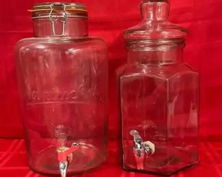 2 Large Glass Dispensers