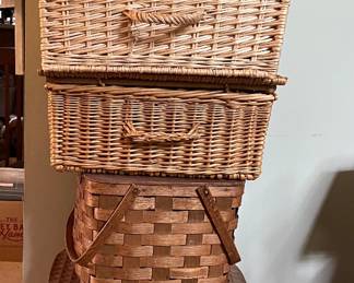 Baskets, cooler, and mail bins pre the white corrugated plastic ones.