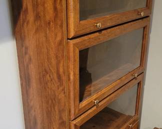 PRESALE BY APPT - TWO GLASS FRONT BOOKCASES(NOT THE CLASSIC LAWYER'S CASE) BUT STILL NICE AT $60 EACH X 2