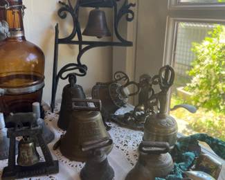 Large collection of antique bells
