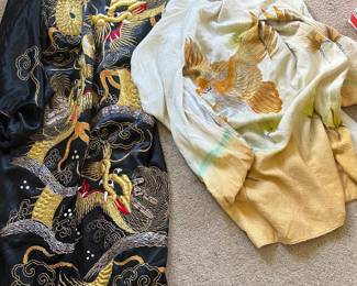 Beautiful vintagel gold threaded (dragon/Eagle) Kimonos