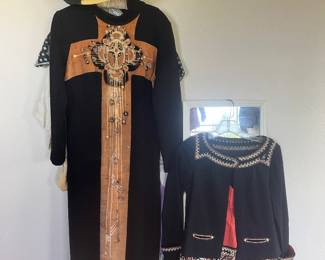 1920s French wool Gabardine Day Dress/Saks Fifth Avenue Benita Beverly Hills  Vintage suit