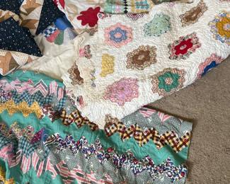 Quilts..feed sack & applique (many not complete)