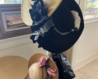 Vintage hats (Yaeger, Bailey Tomlin,London).. & purses (Mod Dept Amlet)