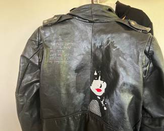 "LUCK" leather punk rock jacket