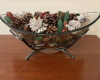 Decorative Glass & Metal Potpourri Bowl