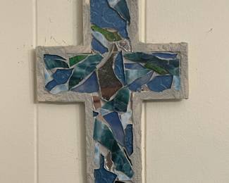 Small Paper Mache Mosaic Cross