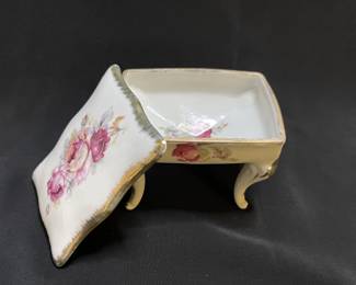 Vintage Footed Porcelain Trinket Box