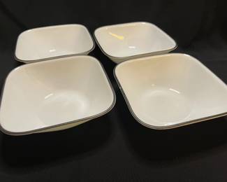 Set of Corelle Square Simple Lines Bowls