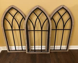 Three Rustic "Cathedral Arch" Wall Decor
