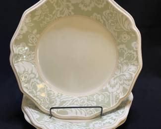 Vintage Lenox "Charlotte Green" Accent Luncheon Plates