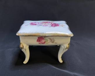 Vintage Footed Porcelain Trinket Box