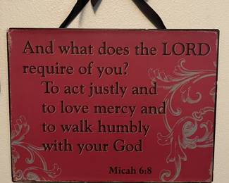 Small Red Metal Inspirational Wall Sign