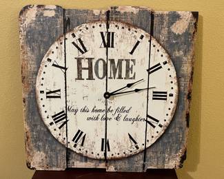 Wooden "Home" Wall Clock