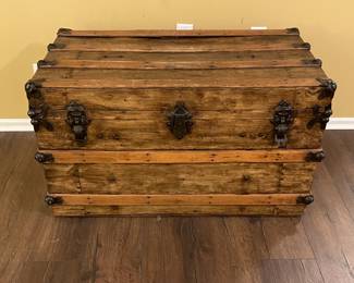 Antique Style Wood Steamer Trunk