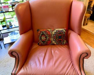 Leather Wingback with Nail Head Trim