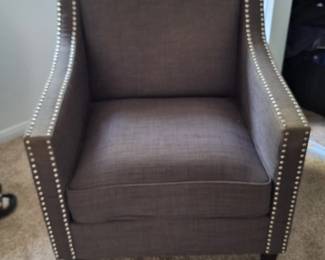 Studded fabric chair