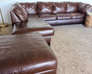 Leather sectional couch