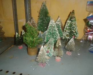 Vintage Christmas bottle brushy trees