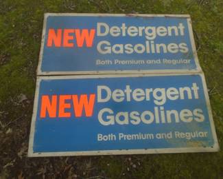 Vintage one sided cardboard fuel advertising