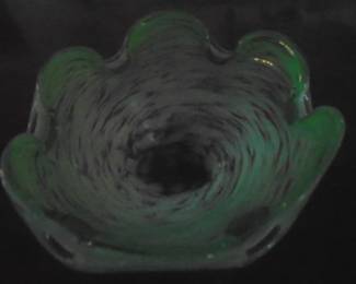Heavy glass ashtray