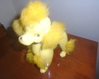 Cermic poodle with faux hair