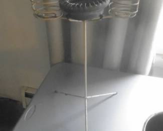 Wrought iron ash tray with drink holders