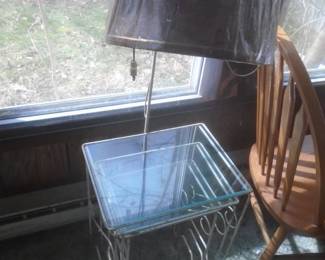 wrought iron nesting tables with lamp