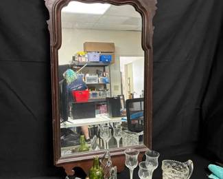 CT245Vintage Wall Mirror  Cut Glass Decor