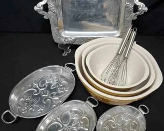 CT232Vintage Metal Embossed Serveware And More