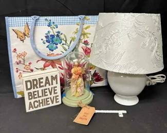 CT249Vintage Corn Husk Doll, Lamp, Decor And More