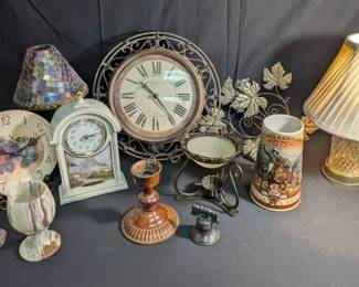 CT172Onyx Stone Goblets, Thomas Kinkade Sweetheart Cottage Mantle Clock  More