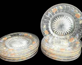 Floral Glass Salad Plates