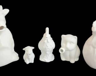 Collection Of Farm Animal Porcelain Pitchers  Creamers