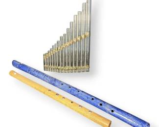 3 Flutes  Crystal, Wood,  Ceramic