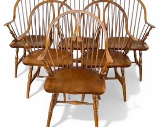 6 Windsor Arm Chairs By Widdicomb Furniture