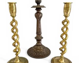 Brass Candlesticks And More