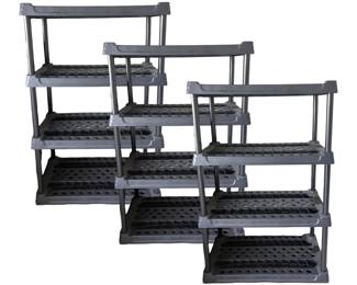 3 Plastic Storage Shelves