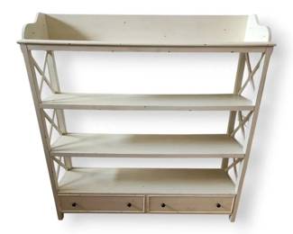 Meridian Home White Distressed Wooden Bookshelf