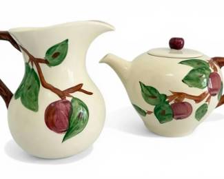 Franciscan Apple Pattern Ceramic Pitcher And Teapot