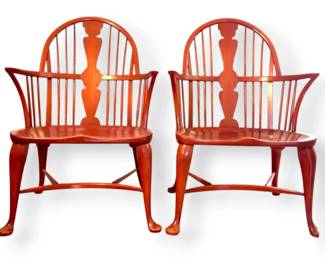 2 Windsor Style Arm Chairs