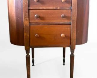 Vintage Martha Washington Style Wooden Sewing Cabinet