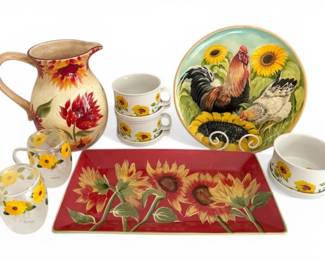 Sunflower Platter, Pitcher, Bowls, Mugs,  More