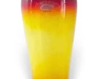 Blenko Tequila Sunrise Amberina Art Glass Vase