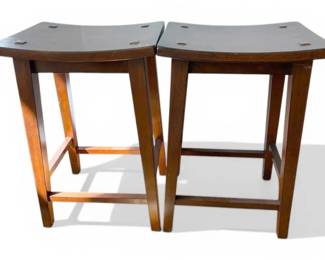 Two Pier 1 Imports Wooden Kitchen Stools