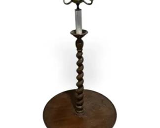 Wooden Twist Floor Lamp W BuiltIn Table Without Shade