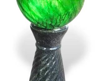Swirled Green Gazing Globe w Stand